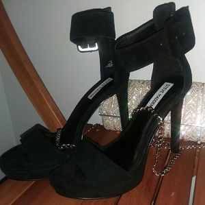Steve Madden Ankle Strap High Heel Suede Sandal